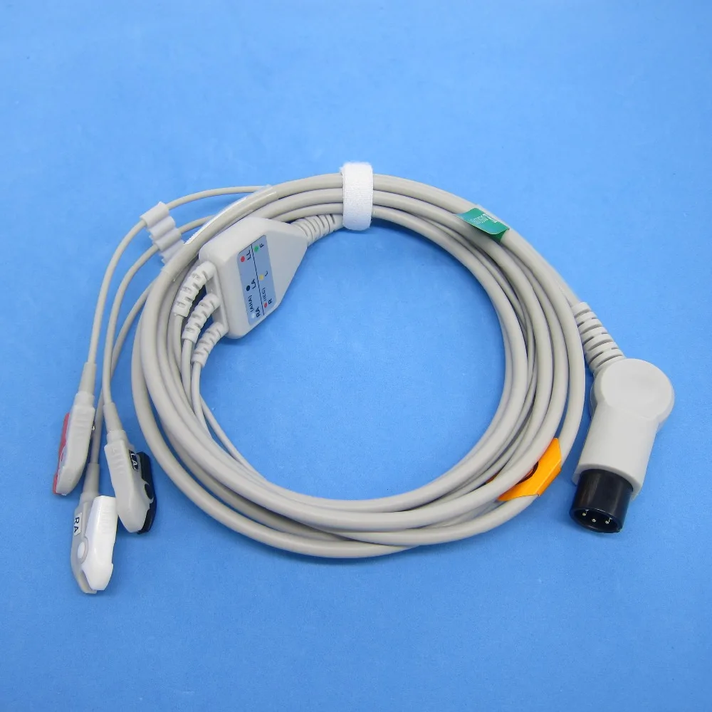 One-piece ECG cable with 5leads SNAP compatible for MIN*DRAY mec1000,mec2000