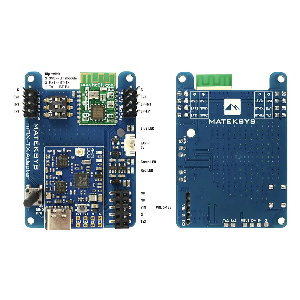 Newest MATEK MLRS MAVLINK 900MHZ TX MODULE KIT MR900-30-TX TCXO Built-in Bluetooth/5V fan controller For  long range RC Model