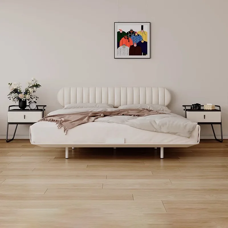 Lit à dossier ultra-fin crème vent français