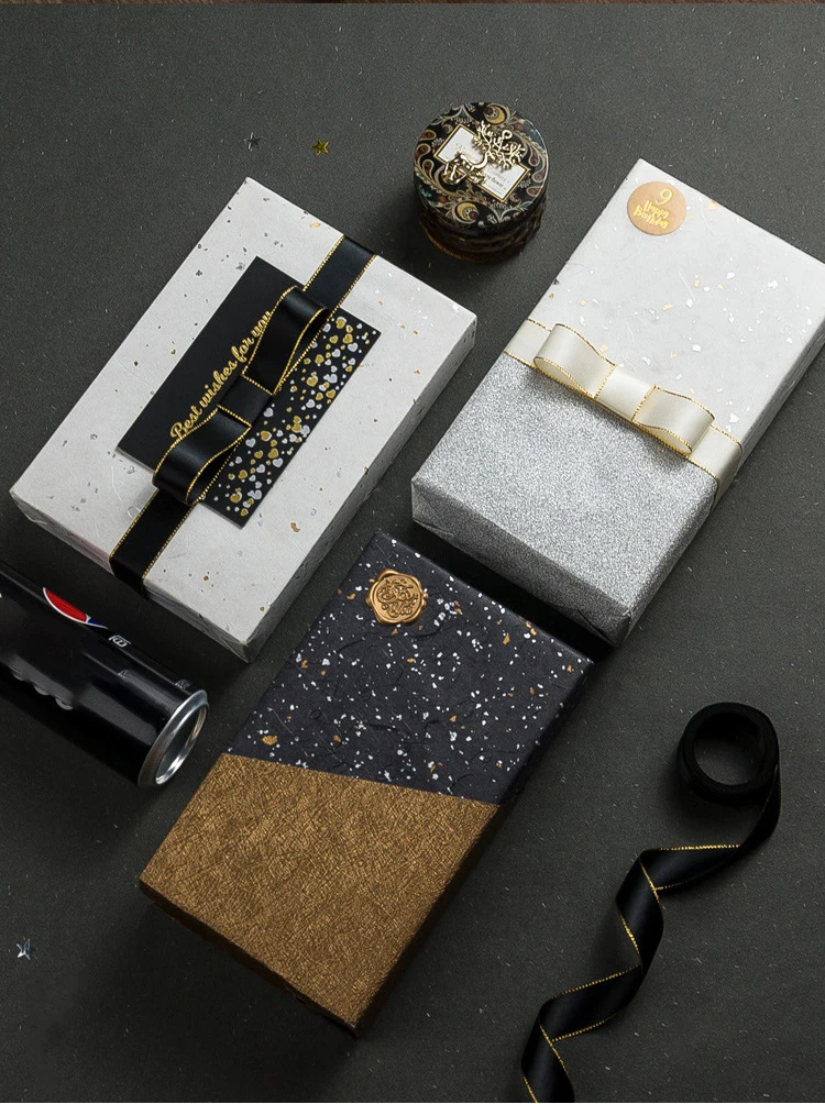 Geschenkpapier-Set mit Blumenmuster – 6 Farboptionen, funkelnde Gold- und Silbermuscheln, wasserfest, ideal für DIY-Bastelverpackungen – Detail 2