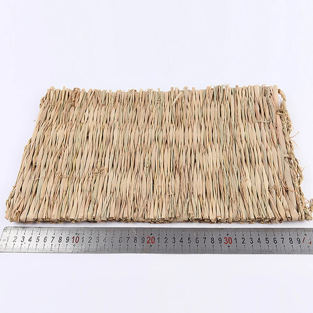 

2pcs Grass Nesting Pad Natural Straw Mats For Hamster Rabbit Pet Sleeping Pet Supplies Living Mat Hammock Accessory