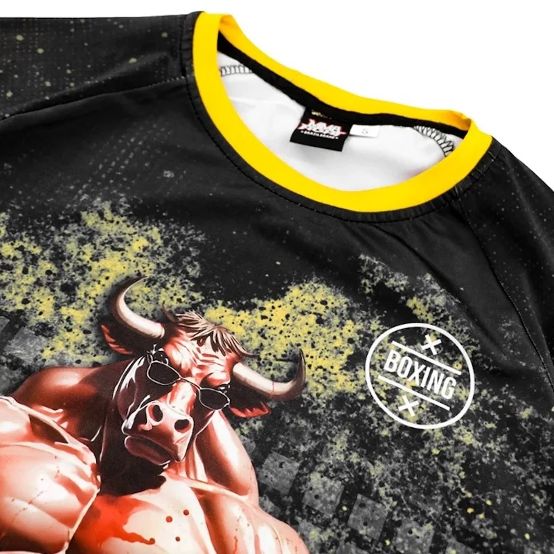 MMA BJJ قميص ضغط قصير الأكمام للرجال مختلط فنون الدفاع عن النفس جيو جيتسو السراويل 2 قطعة لا جي كيك بوكسينغ تصارع الملاكمة الصالة الرياضية مجموعة #6