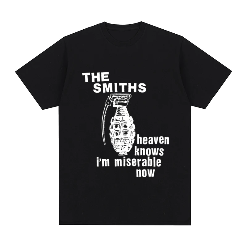 The Smiths Vintage T-shirt Heaven Knows Miserable Now Music Graphic Streetwear Cotton Men T Shirt New Tee Tshirt Womens Tops
