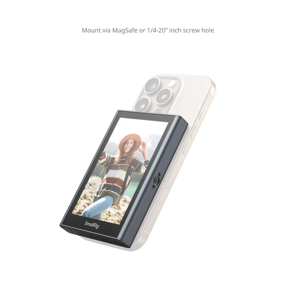 SmallRig teléfono magnético Selfie Vlog Monitor de vídeo soporte 4K30pfs para IPhone 13 14 15 16 Series Samsung S24 S25 Xiaomi Honor