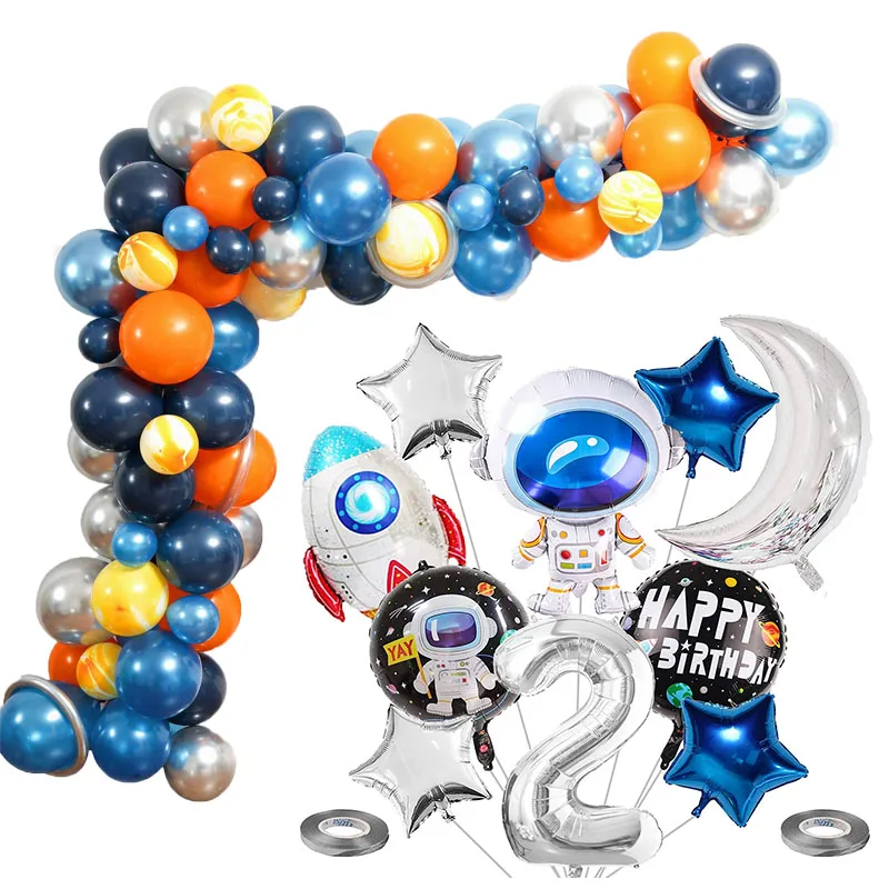 

Outer Space Birthday Party Decoration Space Theme Party Supplies With UFO Rocket Balloons For Boys Astronaut Birthday Party