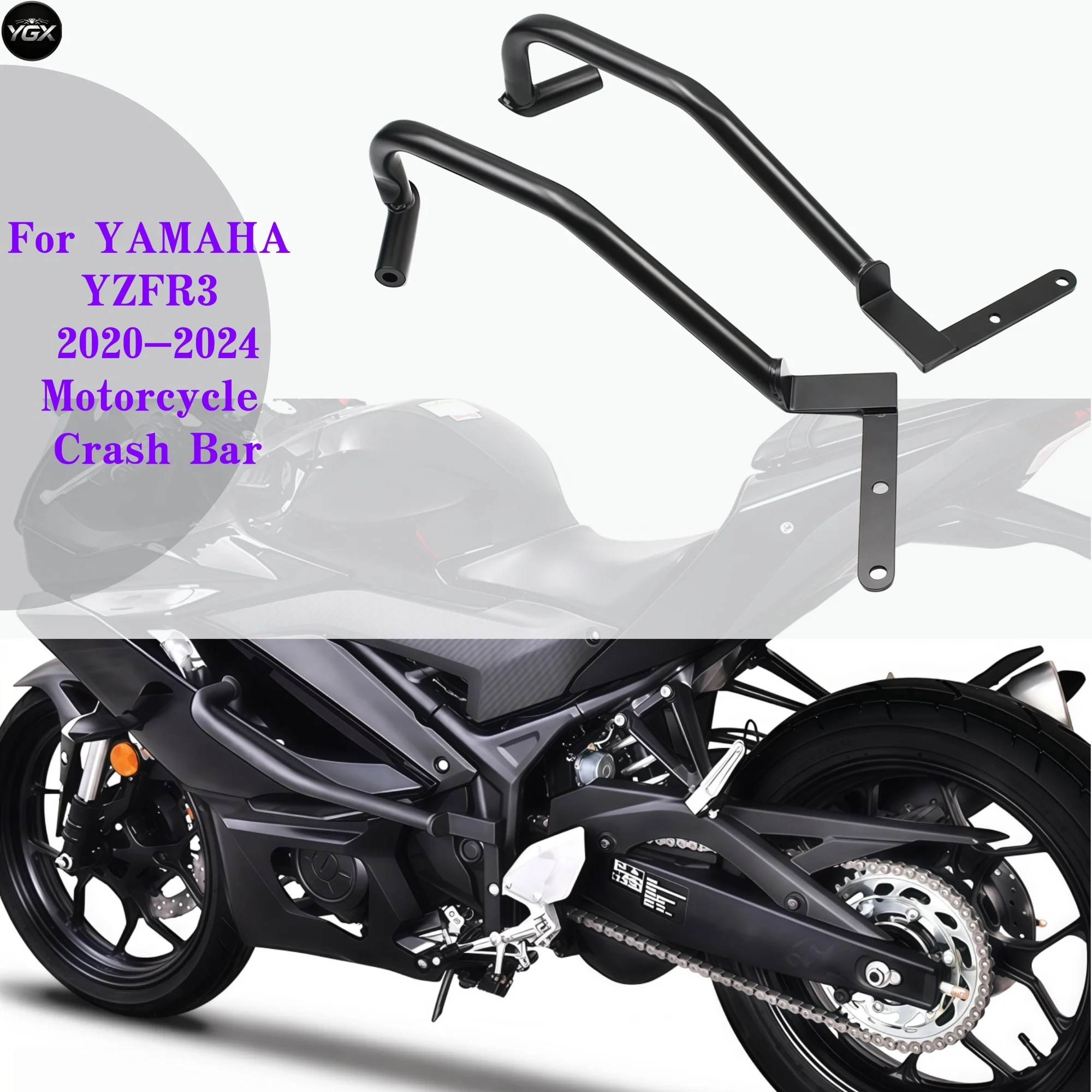 Motorcycle Crash Bar Engine Guard Highway Bumper Anti-Drop Tank Frame Protector For YAMAHA YZF R3 YZFR3 2020-2024 Accessories