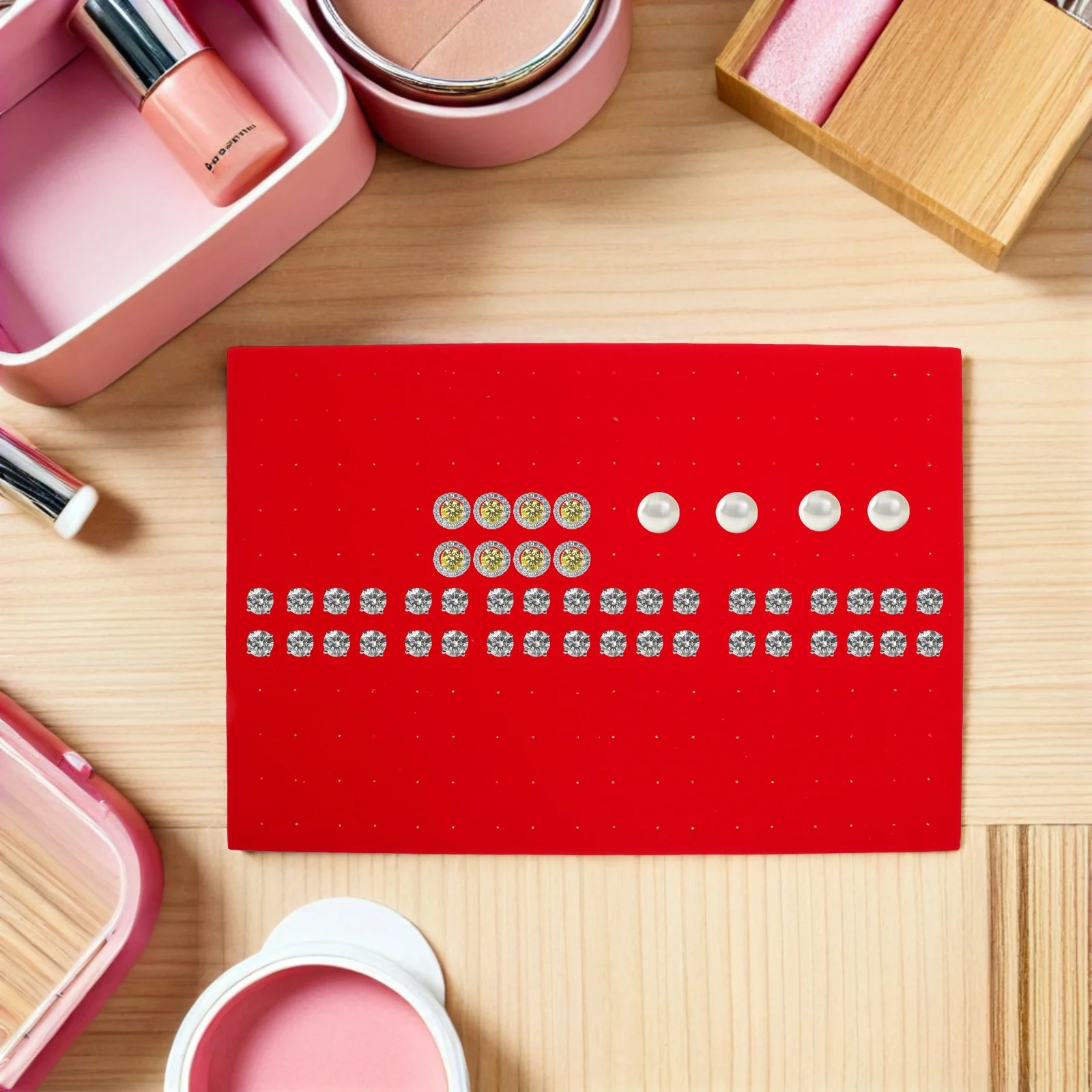 

2pcs Earring Display Pads 198-Hole Sponge Insert For Jewelry Box Storage Tray Protective Organizer Cushion Pad For Studs Travel