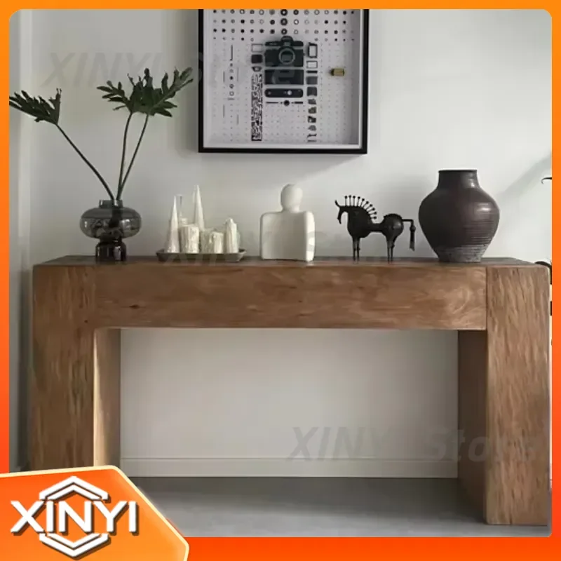 Solid Wood Entryway Console Table for Living Room Foyer Side Cabinet Furniture for Modern Home Decor Minimalist Hallway