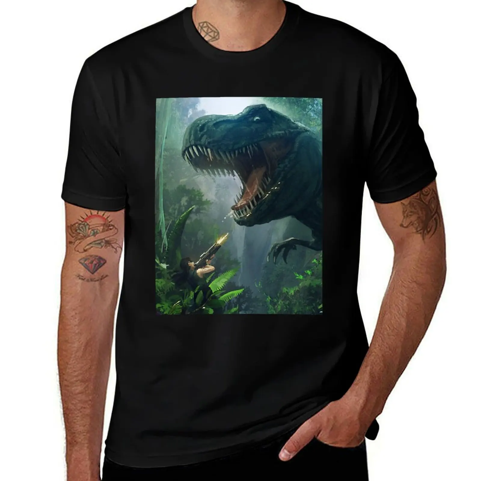 Gifts For Women Ark Endure Dino Attack Graphic For Fans T-Shirt Sports Casual Short Sleeve Cotton Tee T-Shirt