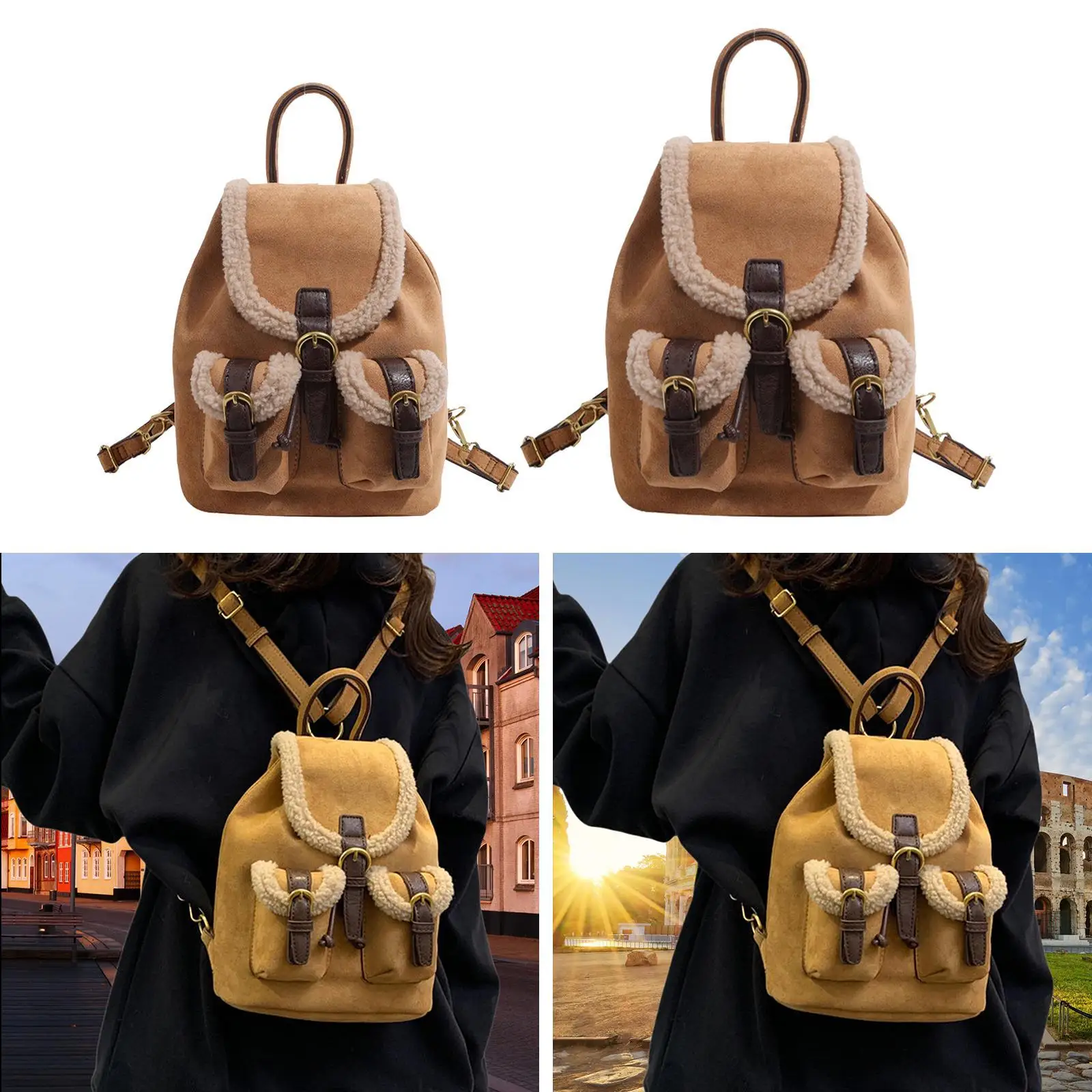 

Womens Backpack Fashionable Portable Rucksack for Shopping Dating Vacation
