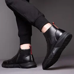 Lightweight Rubber Platform Men's Boots Low Price Designer Classic Footwear In Promotion Vintage Retro High Quality Male Shoes