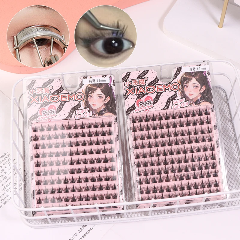 5/10 แถวขนตาส่วนบุคคล DIY Segmented Manga ขนตาธรรมชาติกลุ่ม Lashes Extensions ขนตาปลอมเกาหลีแต่งหน้า