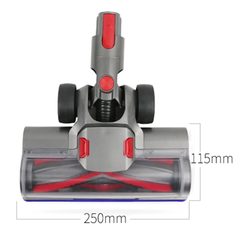 Для пылесоса Dyson V7V8V10V11, электрическая вакуумная головка с прямым управлением, детали головки роликовой щетки с щетиной и зеленым светодиодом
