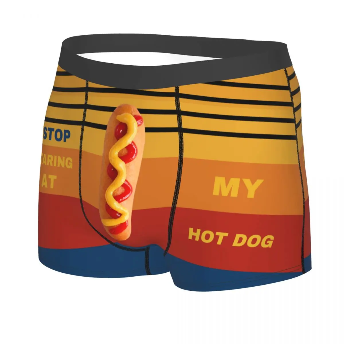 Stop Staring At My Hot Dog Valentine'S Day Underwear Men Anniversary Gift Boxer Briefs Shorts Panties Breathable Underpants