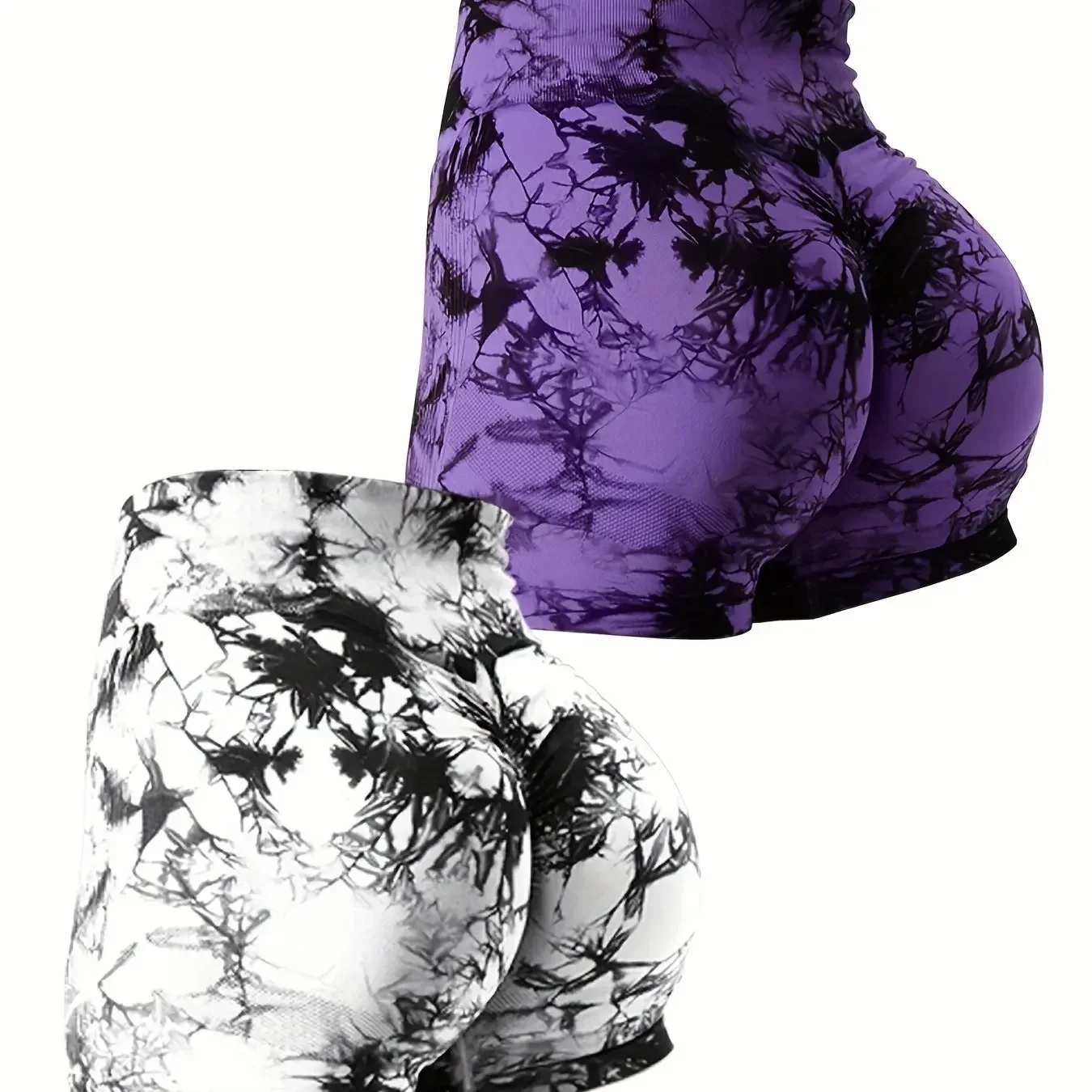 Pantaloni fitness da donna ad alta elasticità, vestibilità attillata, pantaloncini da yoga per esercizi da ciclismo, pantaloncini traspiranti a vita alta, set da 3 pezzi