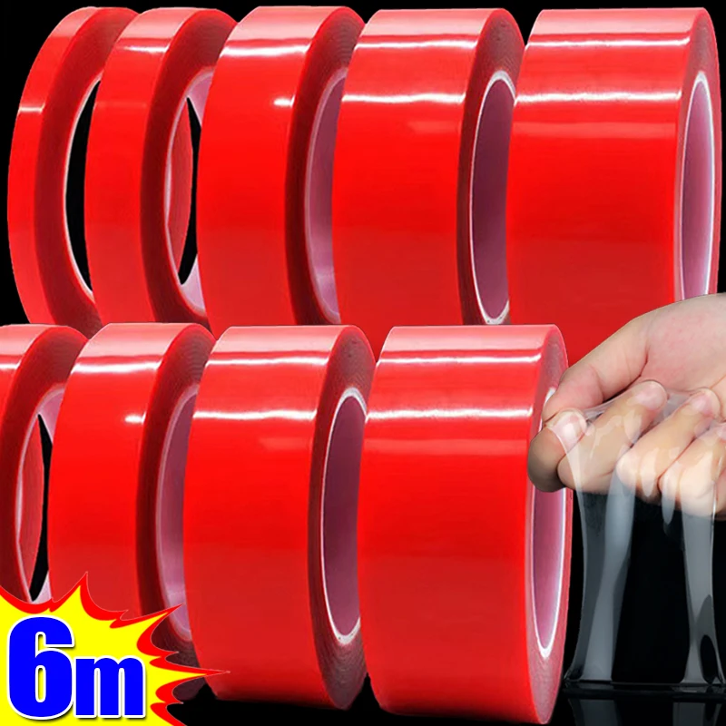 

6/3M Ultra-strong Double Sided Tape Acrylic Foam Transparent No Traces Adhesive Tapes Reusable Waterproof Wall Fixed Stickers