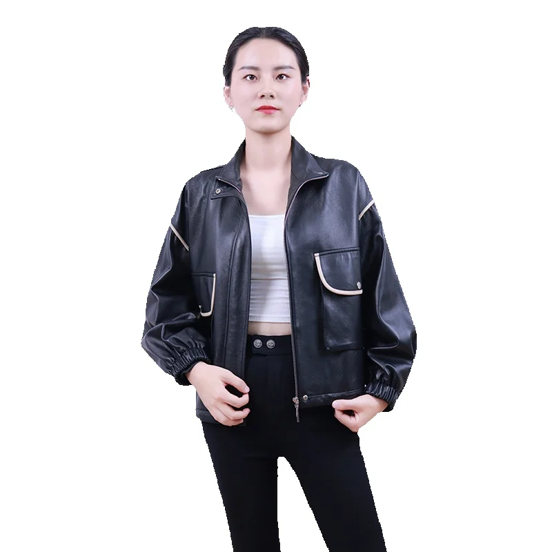 

Sheepskin Jacket, Genuine Leather Jacket, Women's New Short And Simple Commuting Korean Loose Top Jacket