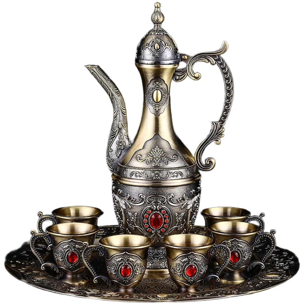Household Party Barware Antique Bronze Wine Set For Household Parties Classic Aesthetic Design Long-lasting Construction