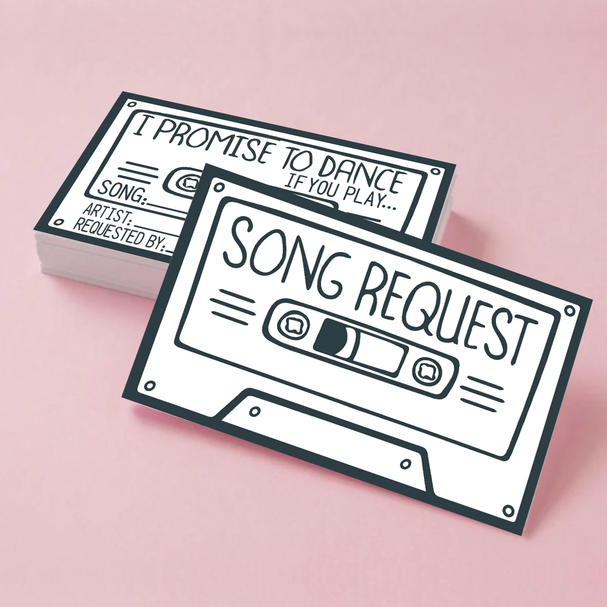 

100pcs Vintage Cartridge Postcard Dance Promise Card Wedding Song Request Card Music Theme Suitable Anniversary Invitations