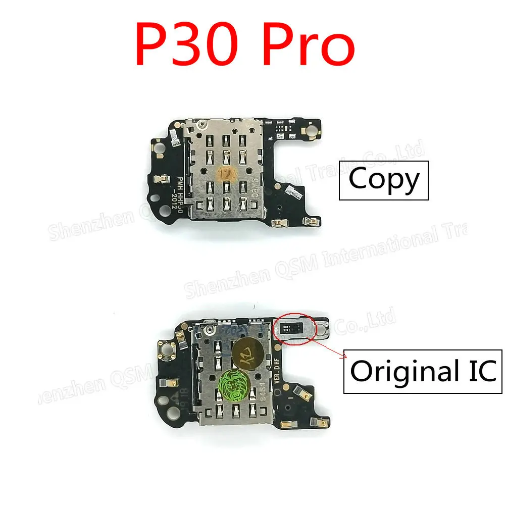 New SIM/SD Card Reader with Microphone Flex cable For Huawei P30 Pro SIM Holder Conecction board Replacement parts