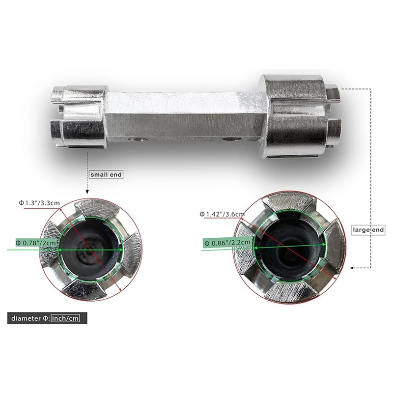 ABKY-Tub Drain Remover Wrench Removal Tool Dual Ended Dumbell Wrench Heavy Duty Aluminum