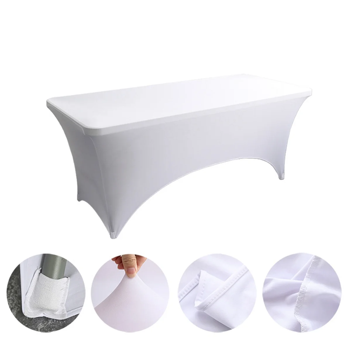 

ONCE Tablecloths for Rectangular Tablecloths,Stretch Fit Tablecloths,for Events, Cocktail Parties White