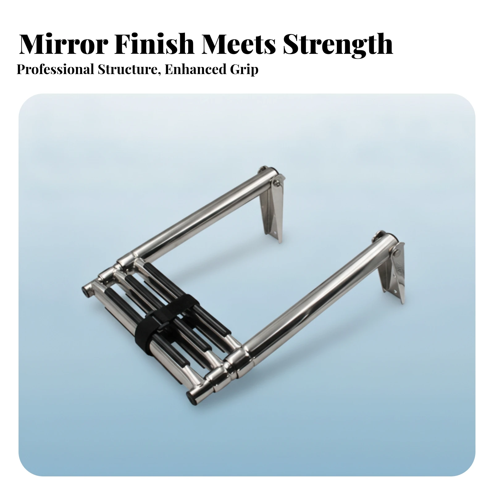 Foldable Easy Installation Folding Boat Ladder Telescoping Boat Ladder Polished Metal Finish Marine Hardware