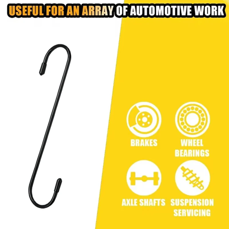 Car Brake Caliper Hooks Auto Brake Caliper Hangers Hooks with Rubber Tips Universal Tools for Brake Bearing Axle Suspension Work