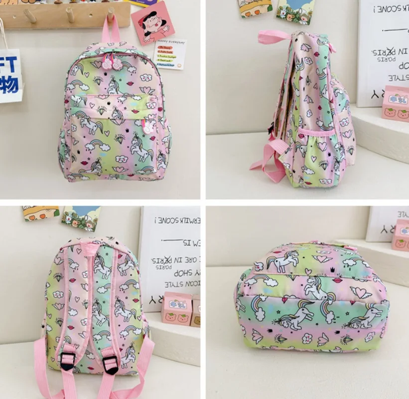 Tas ransel MINI ของผู้หญิงลายม้าสีรุ้งปักกระเป๋าเป้แฟชั่นขนาดเล็กกระเป๋าเป้ tas Sekolah anak perempuan นักเรียนเฉพาะบุคคล