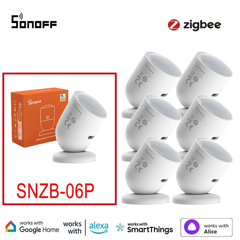 Sonoff Zigbee Human Presence Sensor 5.8GHz Microwave Radar Light Sensing Smart Home Automation for Google Alexa Alice