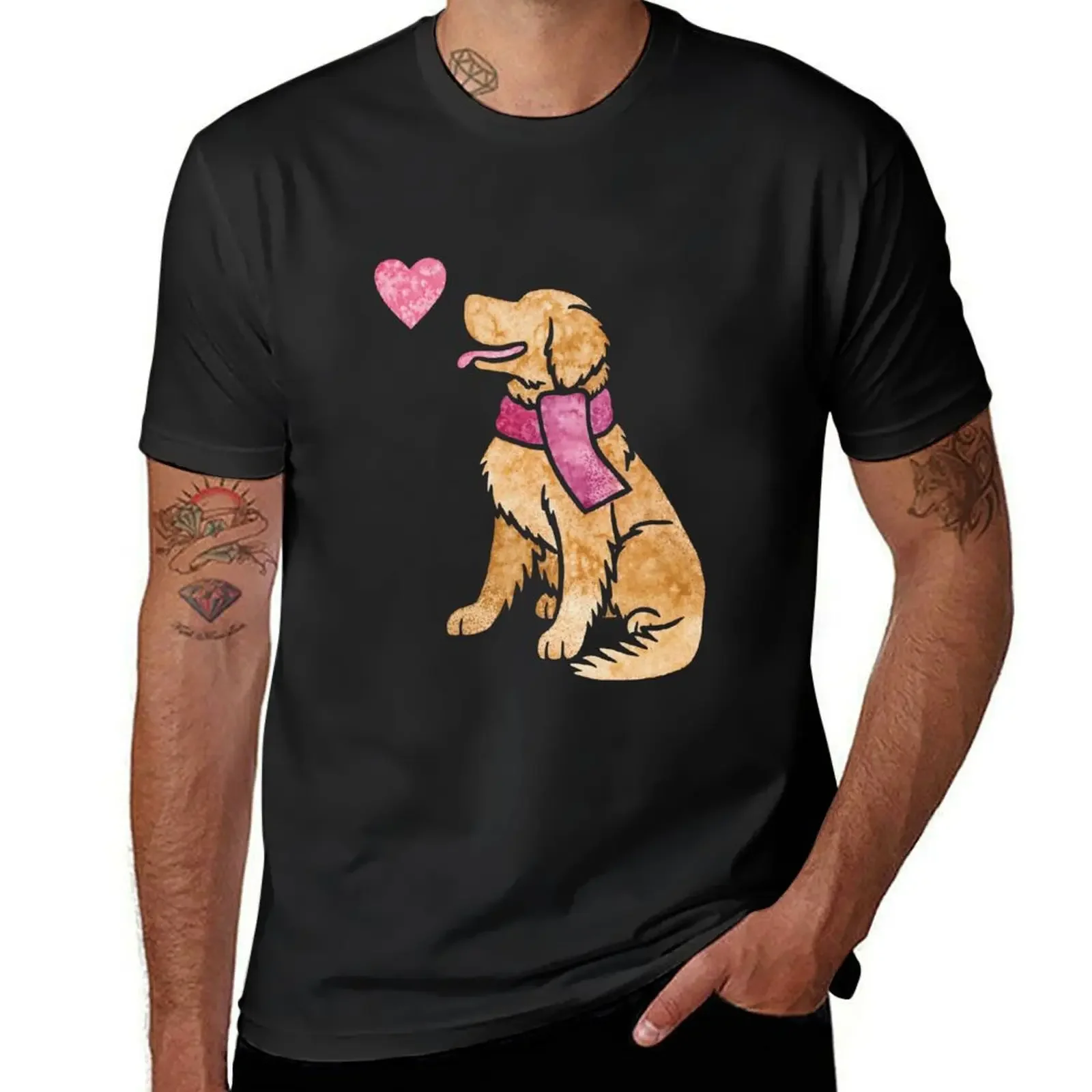 Watercolour Golden Retriever (2) T-Shirt blacks rapper graphic tees customs sublime plain black t shirts men