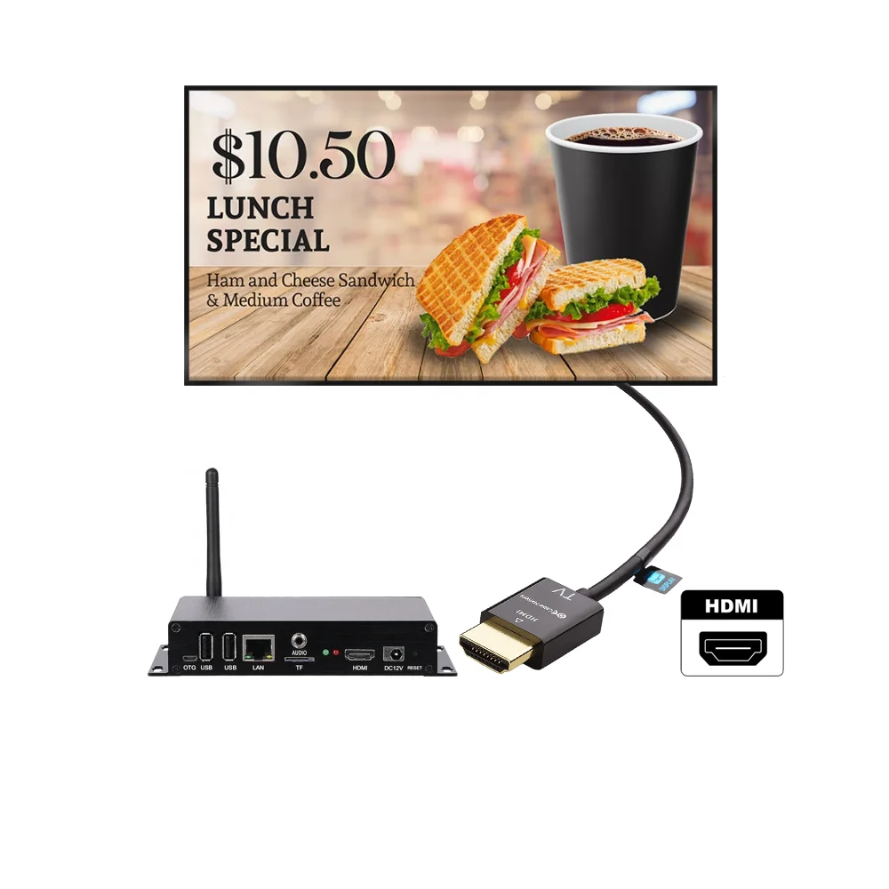 indoor screen advertising restaurant fast food menu software digital signage media player