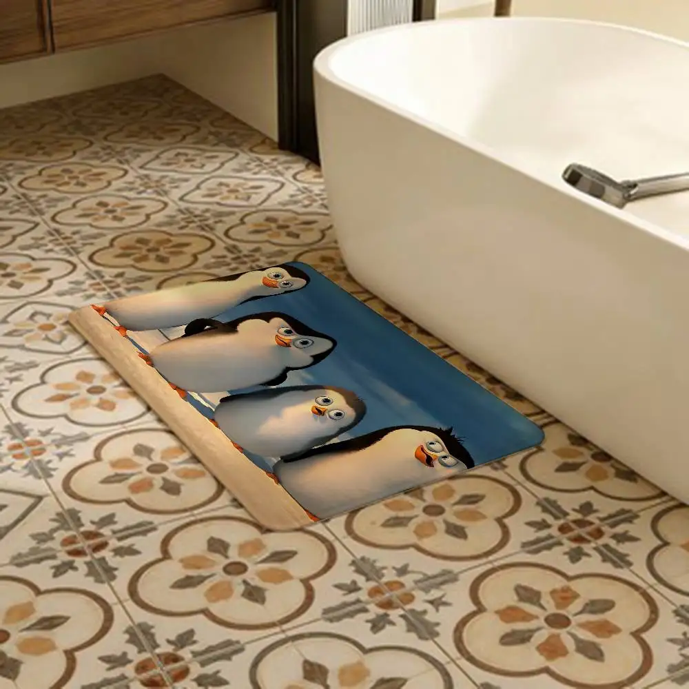 Classic Animation The P-Penguins Of M-Madagascar Bathroom Mat Kids Room Bedroom Decoration Balcony Anti-Slip Doormat Living Room