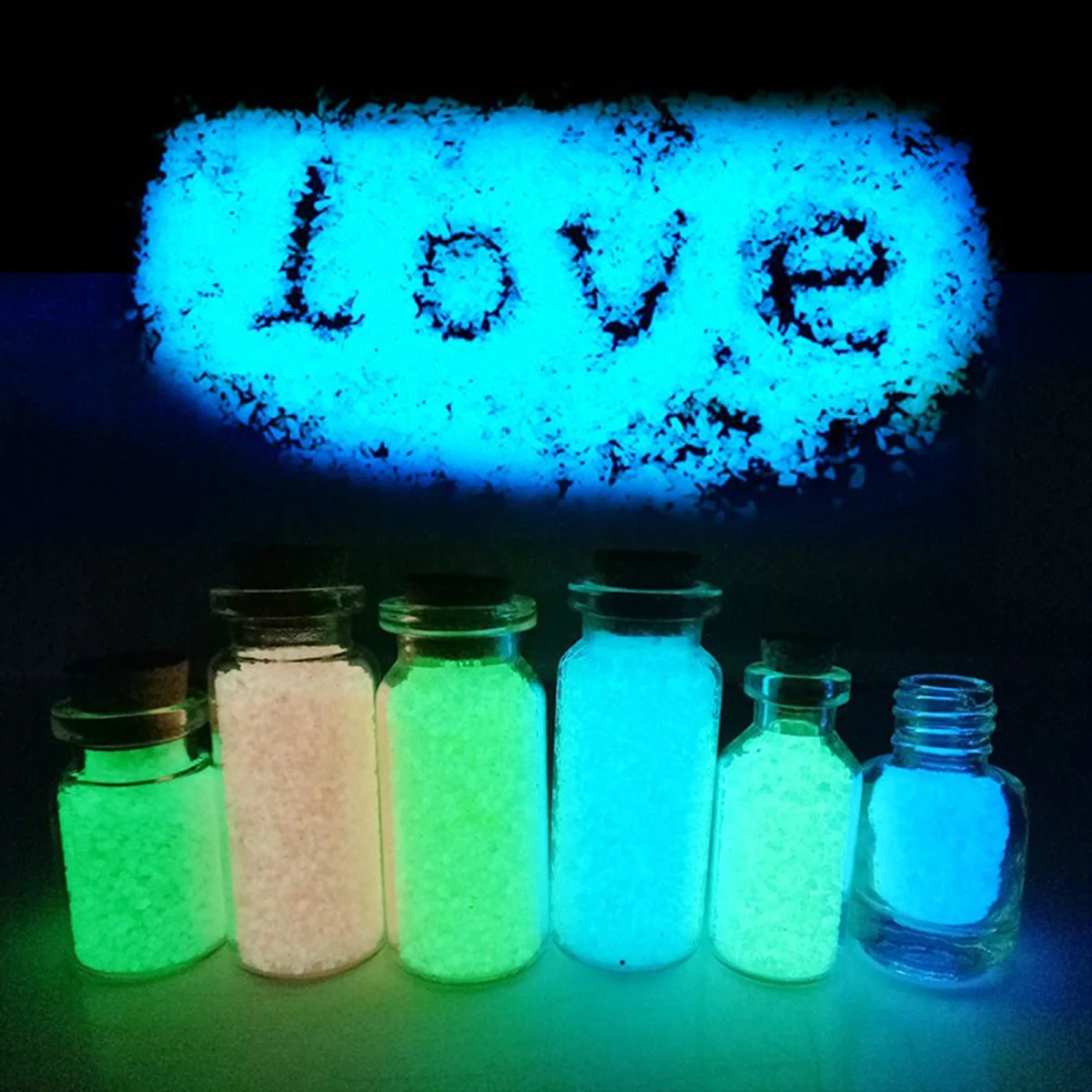 2 szt. 20G Świecący w ciemności piasek, pigment luminescencyjny do dekoracji paznokci DIY, fluorescencyjny piasek do basenu, luminescencyjny proszek