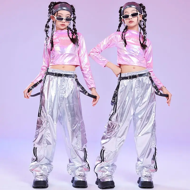 Ropa de baile de Jazz para niñas, baile callejero, tendencia infantil, ropa de actuación de otoño e invierno, ropa de actuación de Hip Hop