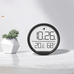 Multi-function Magnetic Thermometer Hygrometer with Clock Alarm Clock Calendar Functions Room Humidity Temperature Meter
