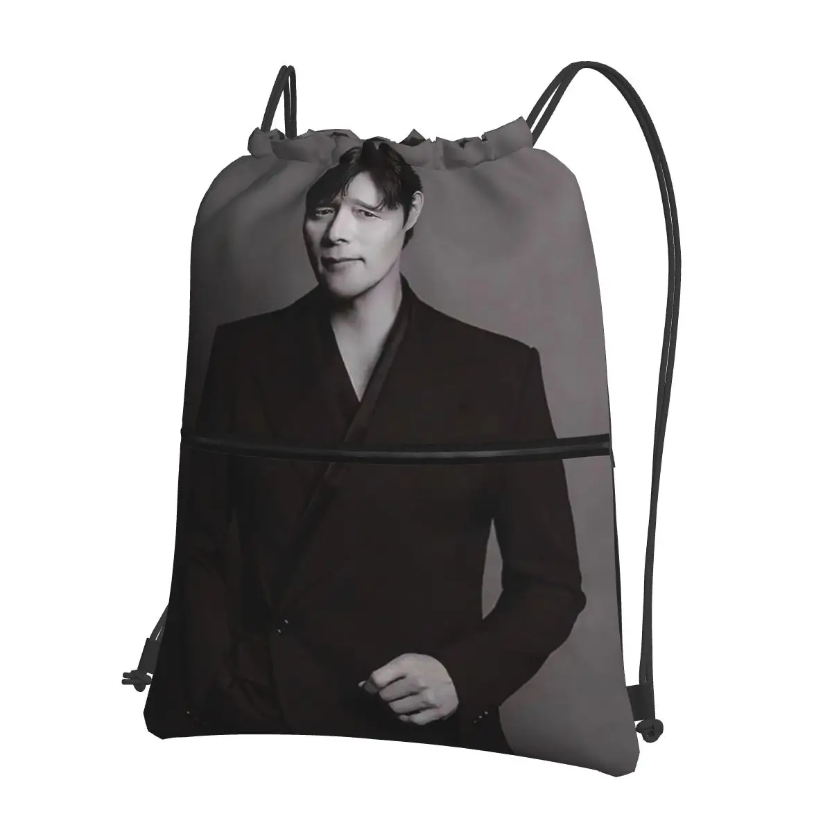 

Lee Byung Hun Actor Backpacks Portable Drawstring Bags Sports Bag Book Bags for Travel Students