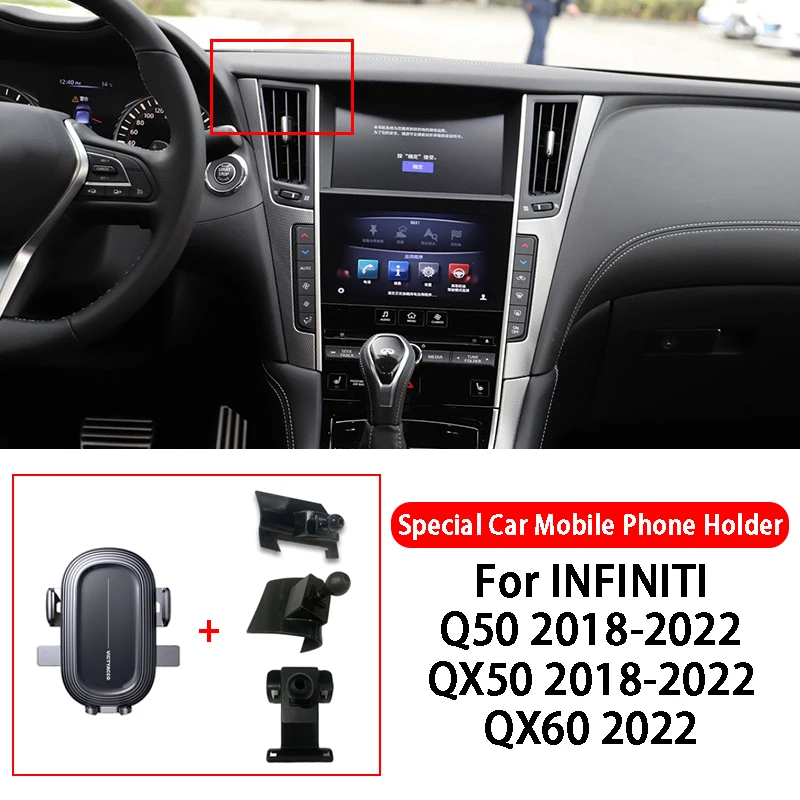 

For INFINITI Q50 QX50 QX60 Car Mobile Phone Holder Special Air Vent Mounts Stand GPS Gravity Navigation Bracket