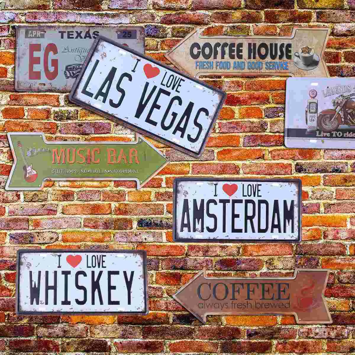 Simple Truth Vintage Decorative Signs Tin Metal Iron Car Sign Painting for Wall Home Bar Coffee Shop (I LOVE AMSTERDAM)