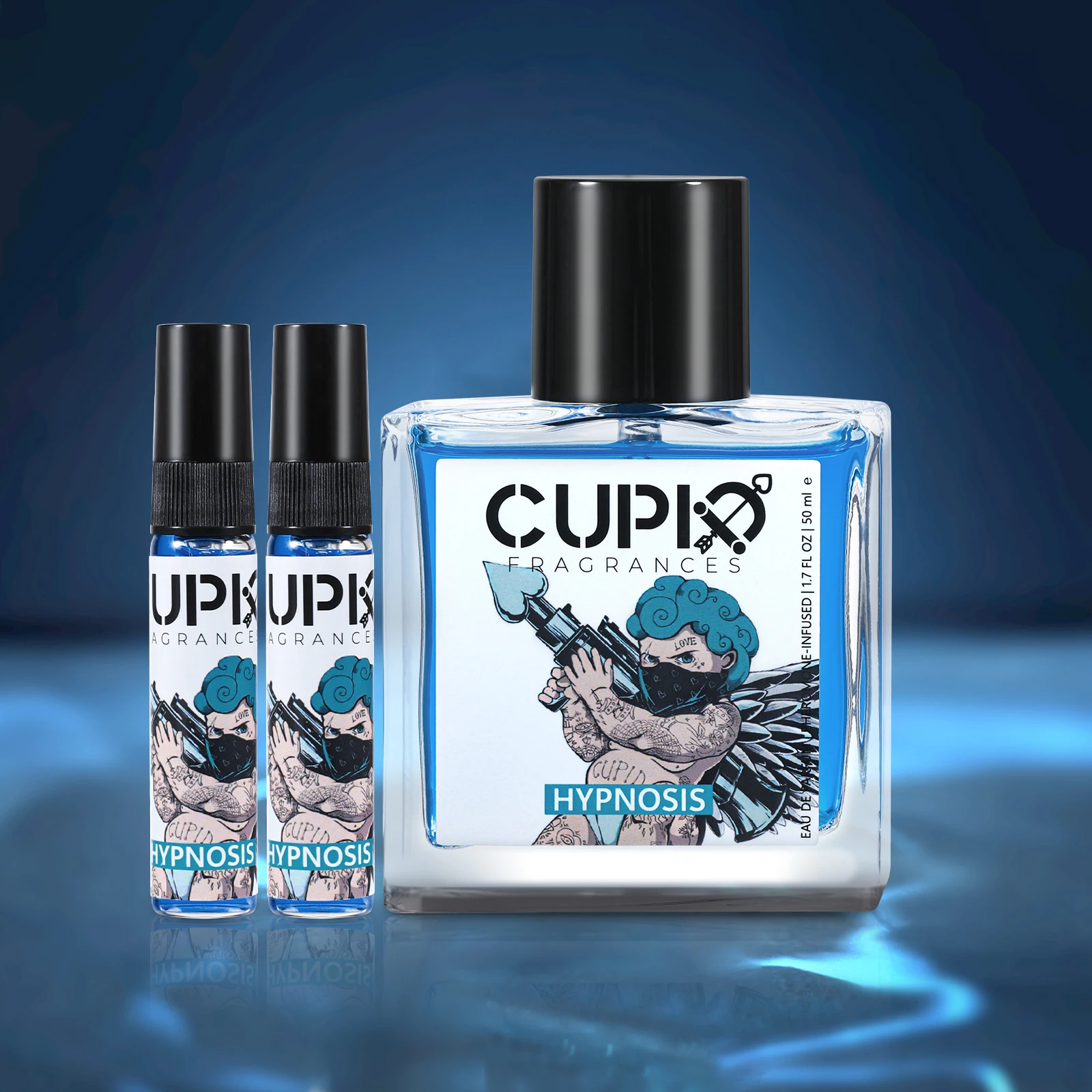 CUPID 60 ml blaue Glasflasche für Herren, 2-in-1-Köln, luxuriöser Duft für den modernen Gentleman-Pheromon-Parfums für Männer