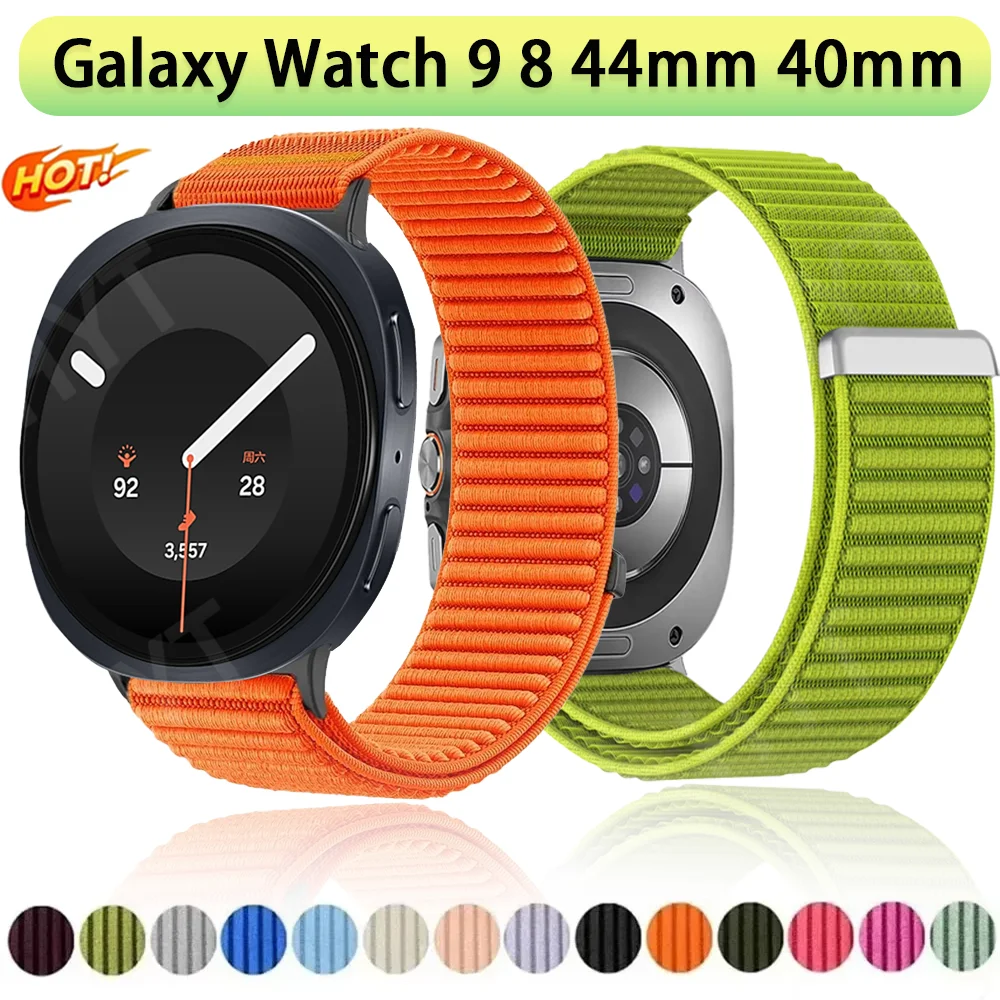 Official Sports Nylon Loop Band for Samsung Galaxy Watch 9 8 44mm 40mm Breathable Bracelet for Galaxy Watch 8 Classic 46mm Strap