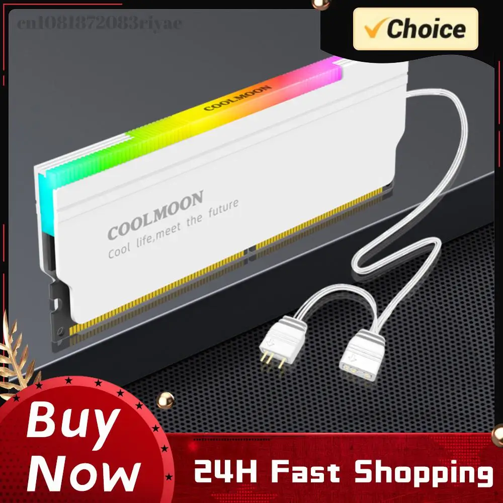 

5V-3PIN ARGB DDR Memory RAM Cooler Aura Sync Memory Cooling Vest with Thermal Silicone Pad for Desktop Computer PC Memory