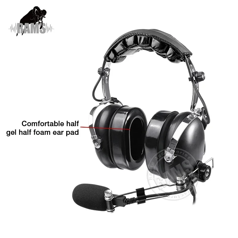 PH-100 RayTalk GA Dual Plugs headset Aviation Noise Reduction Pilot Headset Includes Headset Bag