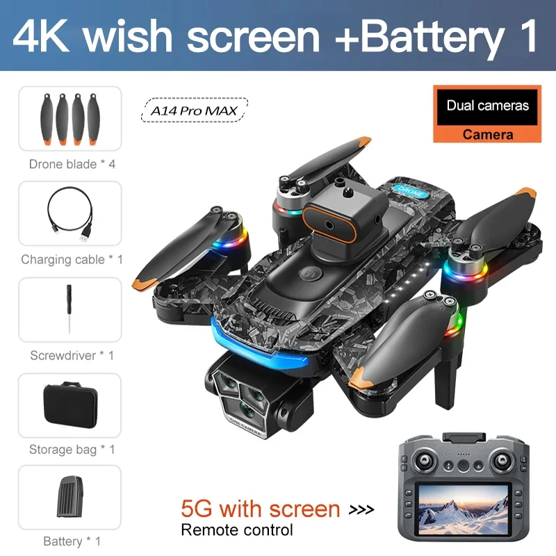 Xiaomi A14Pro max GPS Drone 4K Professional Dual Camera Dron Brushless Motor WIFI FPV Foldable RC Quadcopter Helicopter Toys