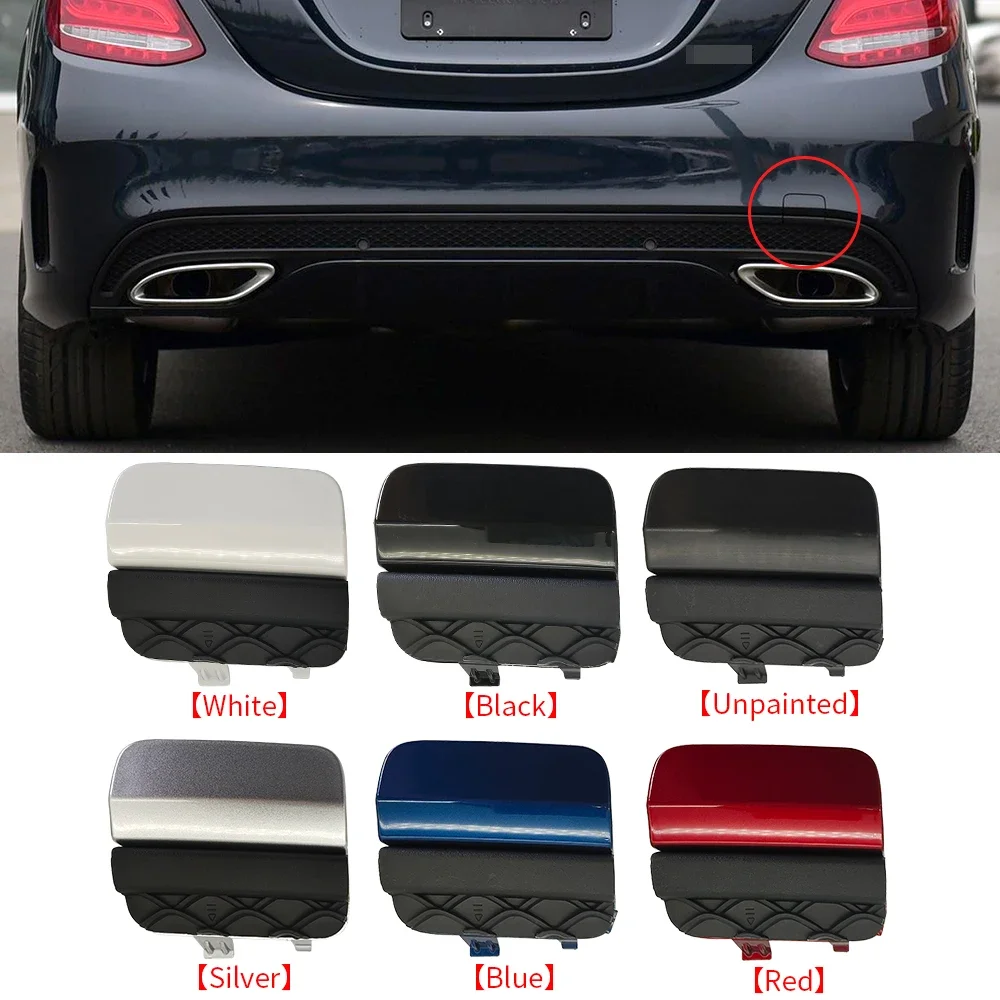 For Mercedes W205 Car Rear Bumper Tow Hook Cover Cap Black White For Benz C Class 2015-2018 C180 C200 C220 C250 C300 2058850256