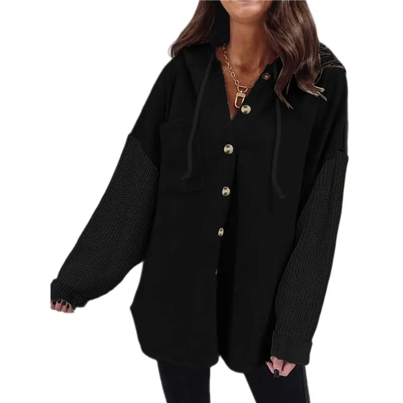 

AEF6-Oversized Sweatshirt For Women Loose Fit Casual Long Sleeve Button Hooded Sweatshirts Hoodies With Pocket