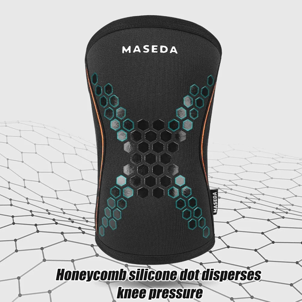 1 قطعة 7 مللي متر أكمام الركبة لرفع الأثقال ورفع الأثقال ، دعم ضغط الركبة عالي الأداء للقرفصاء ، رفع الأثقال