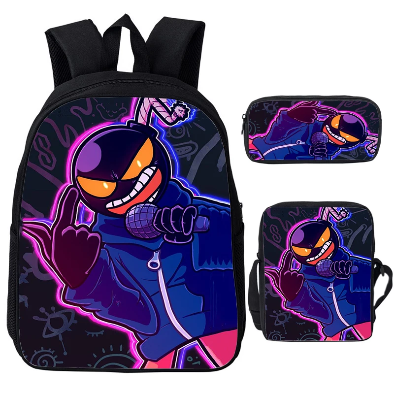 

Fnf Game Friday Night Funkin Backpack for Girls Boys Cartoon Anime Schoolbag 3Pcs/Set Teens Students Bookbags Children Backpacks