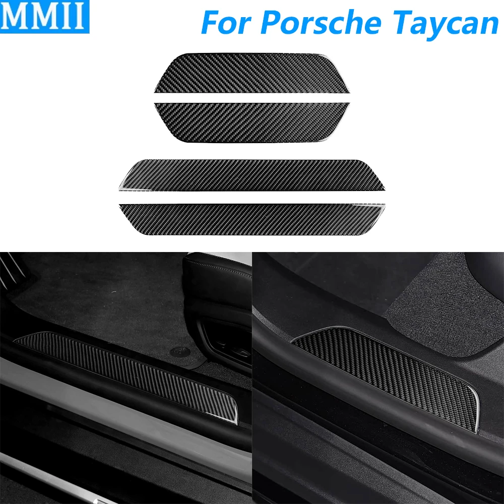 

Накладка на внутренний порог двери из карбона для Porsche Taycan 2019-2026, аксессуары для автомобиля, декоративная наклейка для интерьера