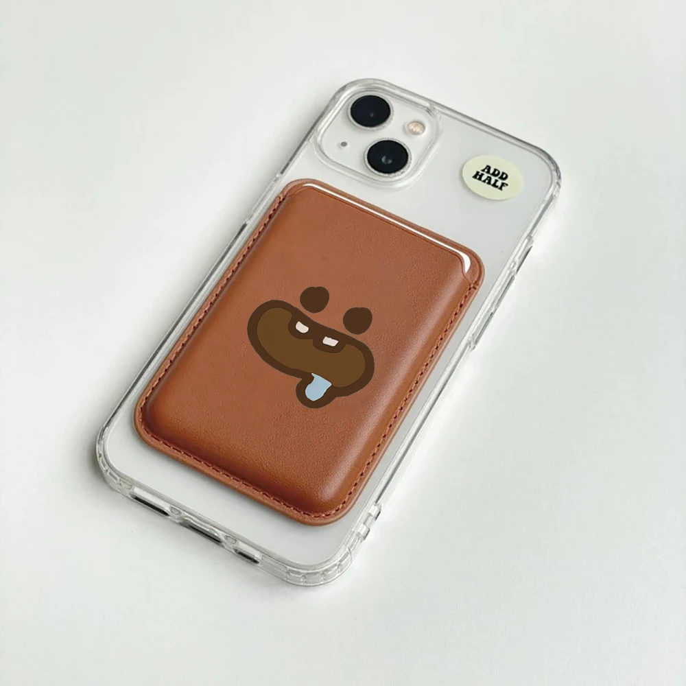 Foodie Cartoon Leder-Kartenetui Handyhülle Kartenhalter für Magnetische Hülle Geeignet für alle iPhone Magsafe Karten-Handy-Rückseiten-Taschen – Detail 2